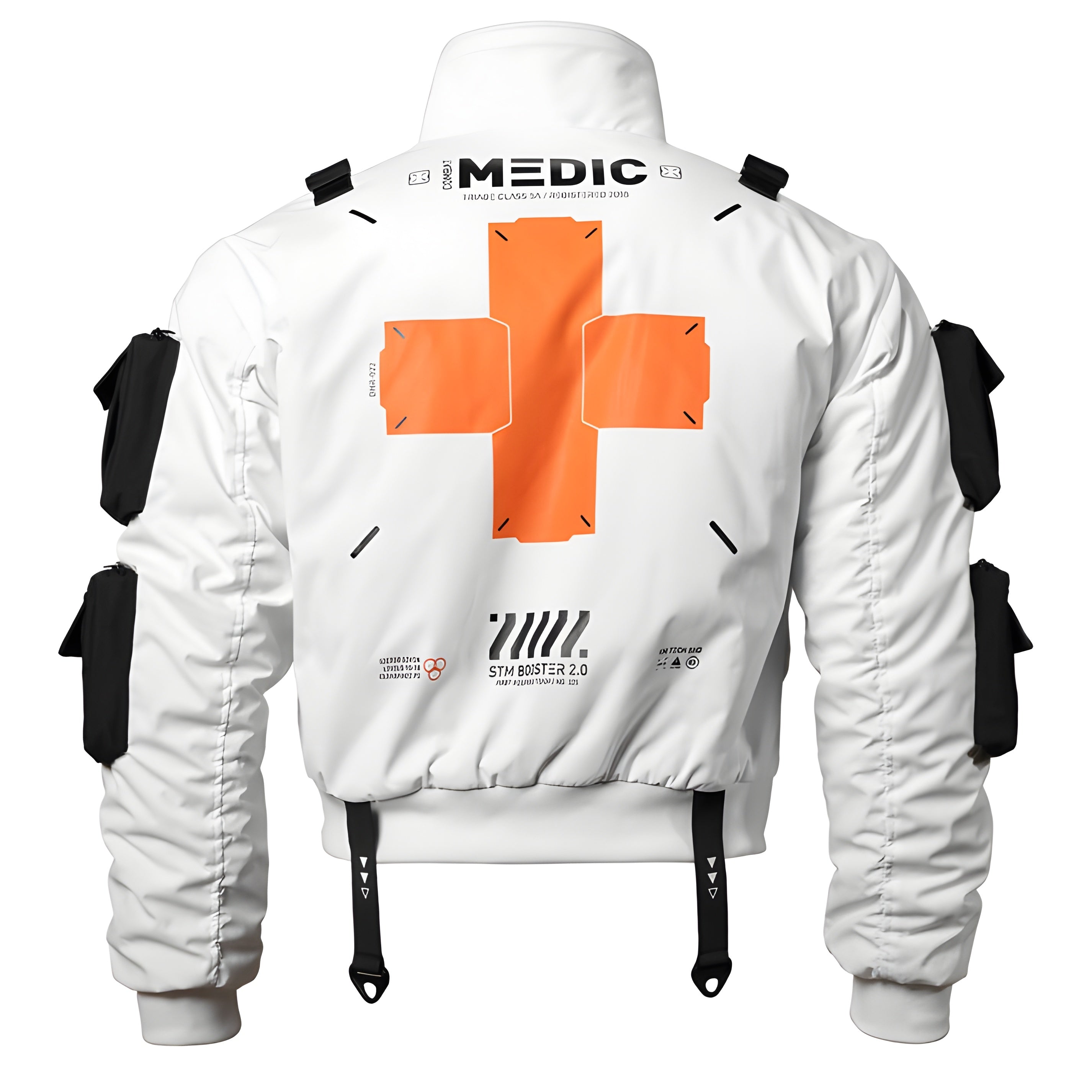 Medic White Short Bomber Jacket