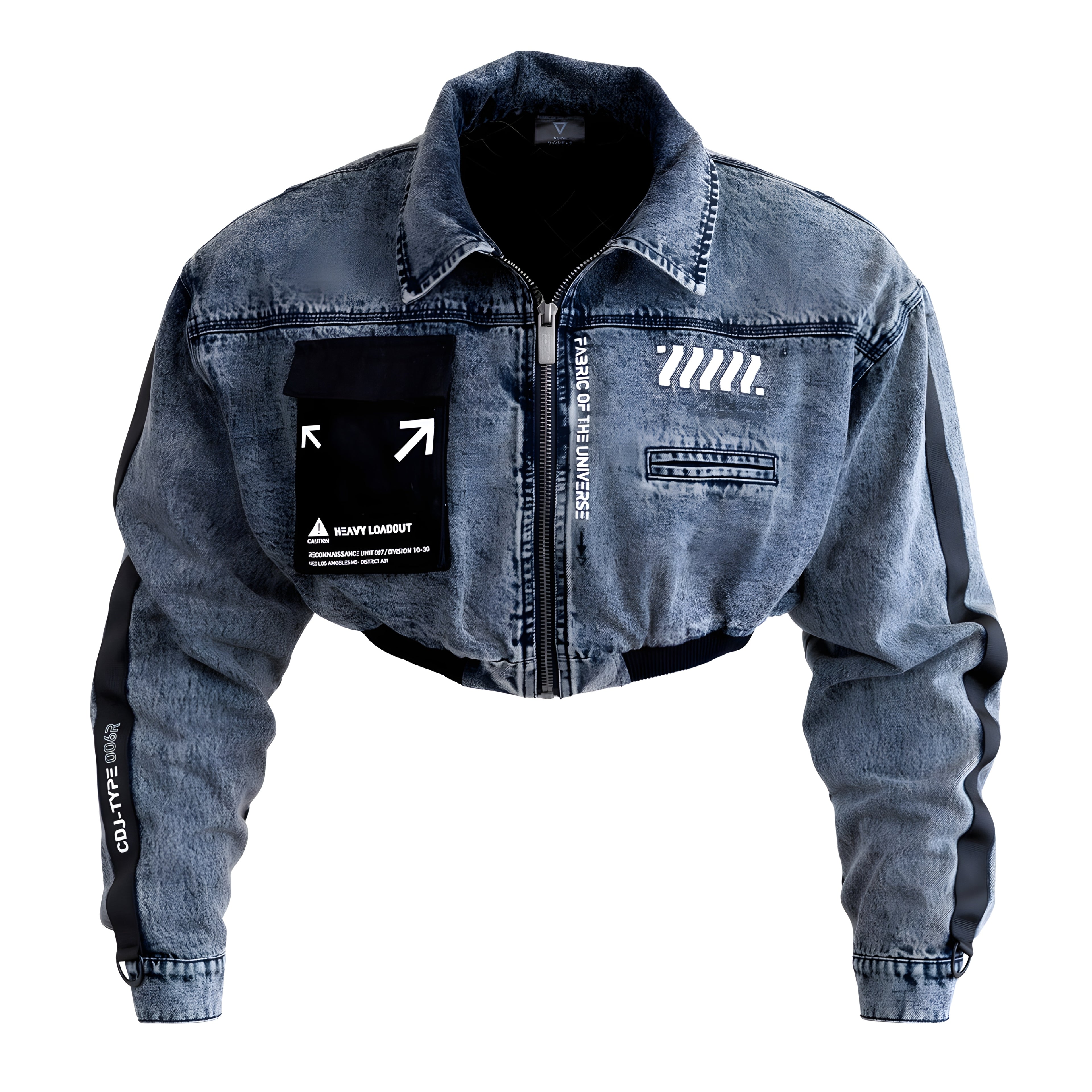 CDJ-Type 006R Acid Denim Crop Bomber